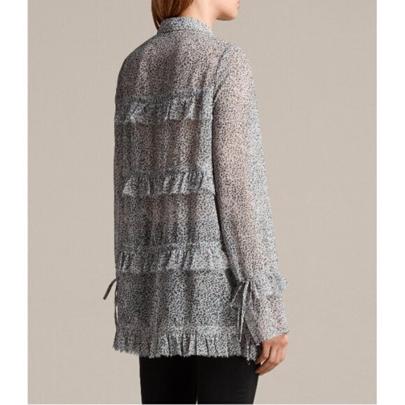 💕ALLSAINTS💕 Deirdre LeoDot Shirt ~ Pale Pink Large NWT - Picture 7 of 15